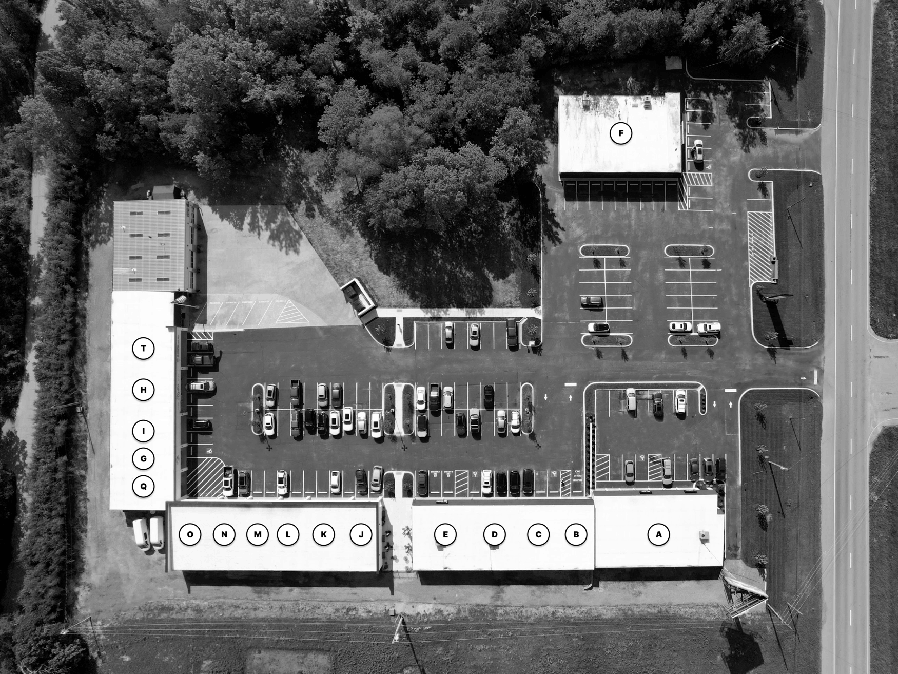 Oakies Plaza sitemap with suite labels